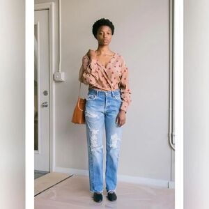 Eckhaus Latta Brown Red Mature Polka Dot Top M Gender Neutral